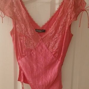 Betsey Johnson Coral Lace Top